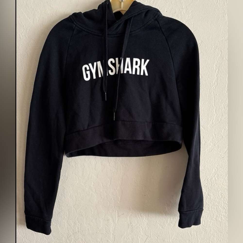 Women's Gymshark Crop Hoodie Sweatshirt Size Small Black